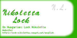 nikoletta lock business card